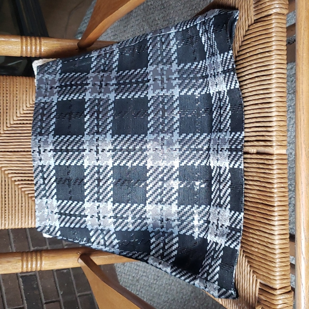 Loft plaid, mini skirt, black/gray, size 0